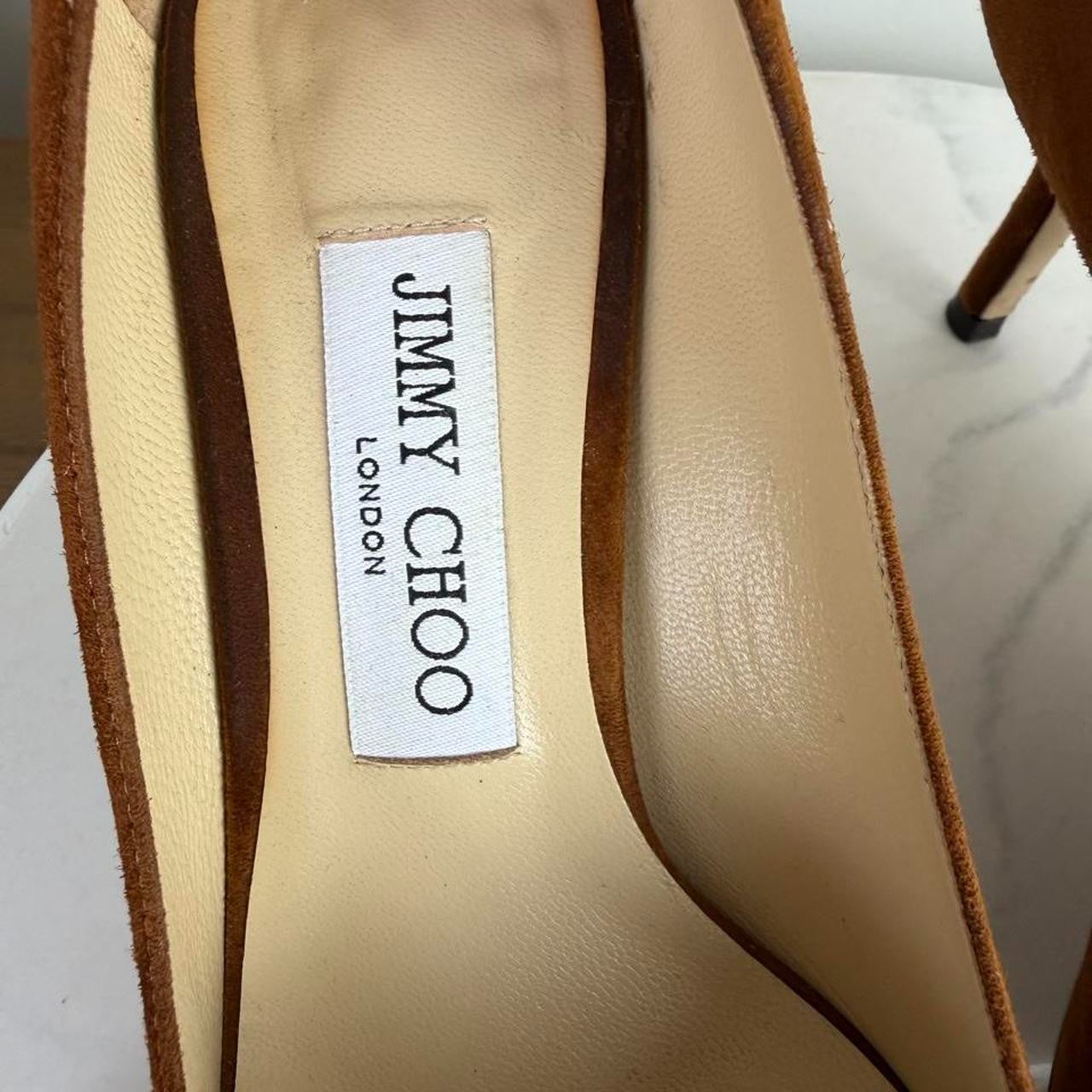 Jimmy Choo Romy brown suede pointed toe pumps size 38