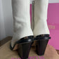 Paris Texas White Leather Nina Wedge Boots  Size 38