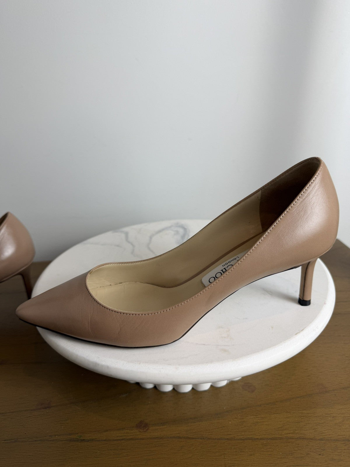 Authentic Jimmy Choo Romy 85 Pumps Shoes sz 38 In Nude