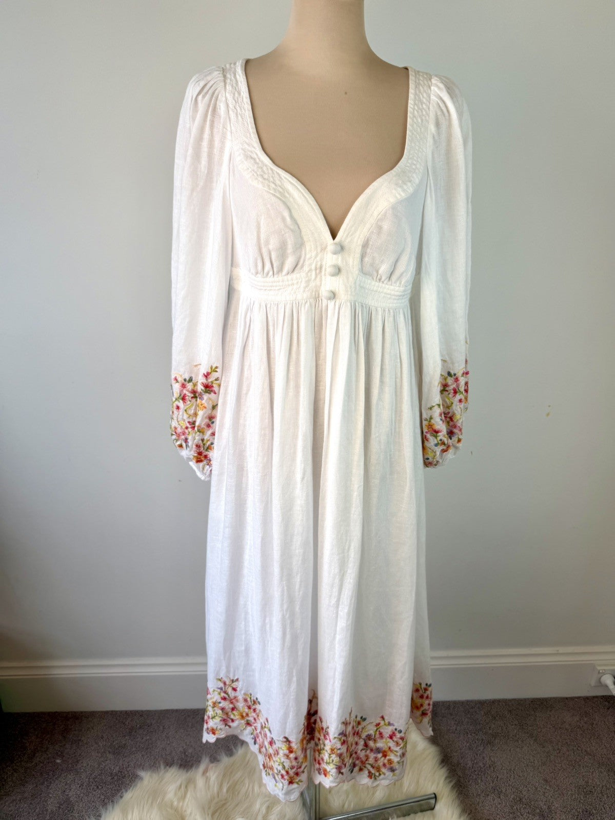 Zimmermann Mae Floral-Embroidered dress Size 3/ 14 AU/ 10 US