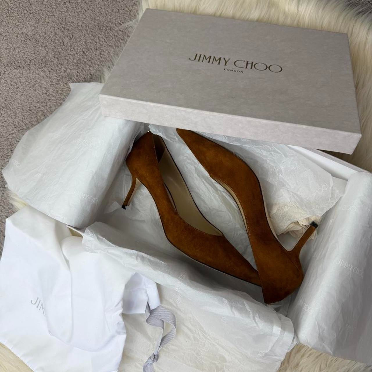 Jimmy Choo Romy brown suede pointed toe pumps size 38