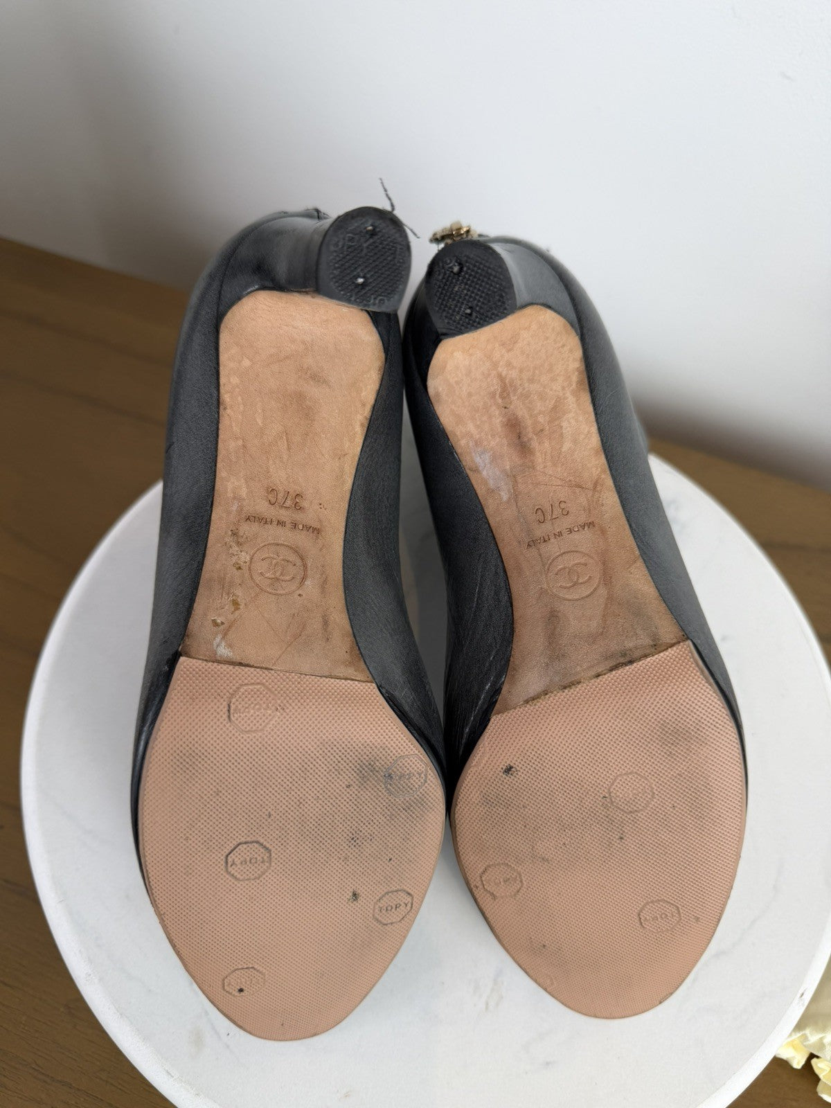 Chanel Ankle Boots Vintage Camelia Grey size 37