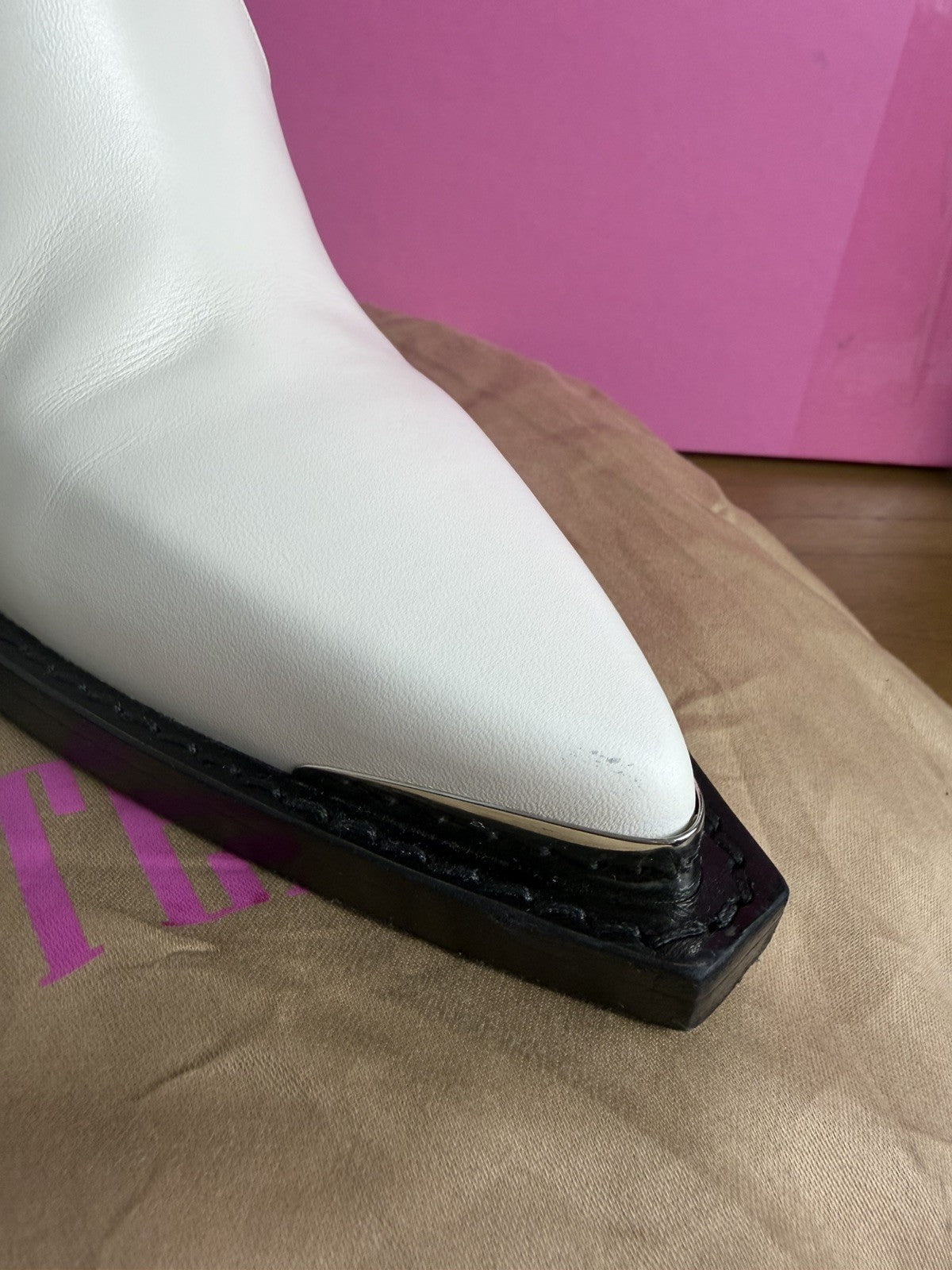 Paris Texas White Leather Nina Wedge Boots  Size 38