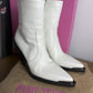 Paris Texas White Leather Nina Wedge Boots  Size 38