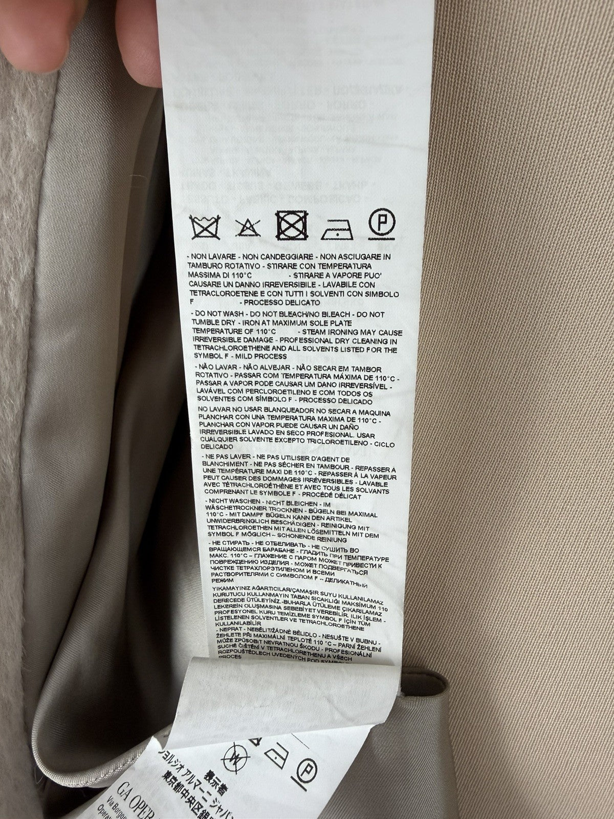 Emporio Armani Cream Alpaca & Virgin Wool Belted Wrap Coat – Size EU 38 / AU 8
