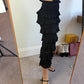 Zimmermann Crush Frilled Midi Skirt and Frilled Top in Black Resort 2025