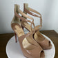 Christian Louboutin Caged Open-Toe Heeled Sandals Nude Patent – Excellent 39eu