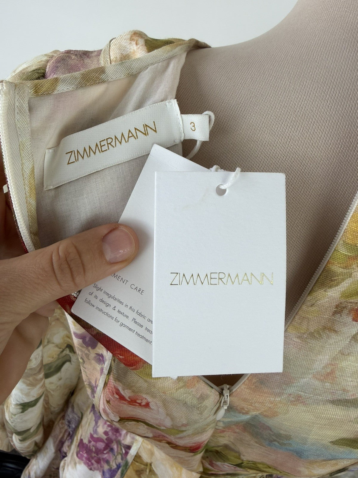 Zimmermann Sensory Flip Dress Size 3 AU 14 US 10 BNWT Silk Linen Floral Mini