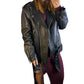 ACNE Studios Women Biker Lamb Leather Jacket Black Zip Long Sleeve Size 36