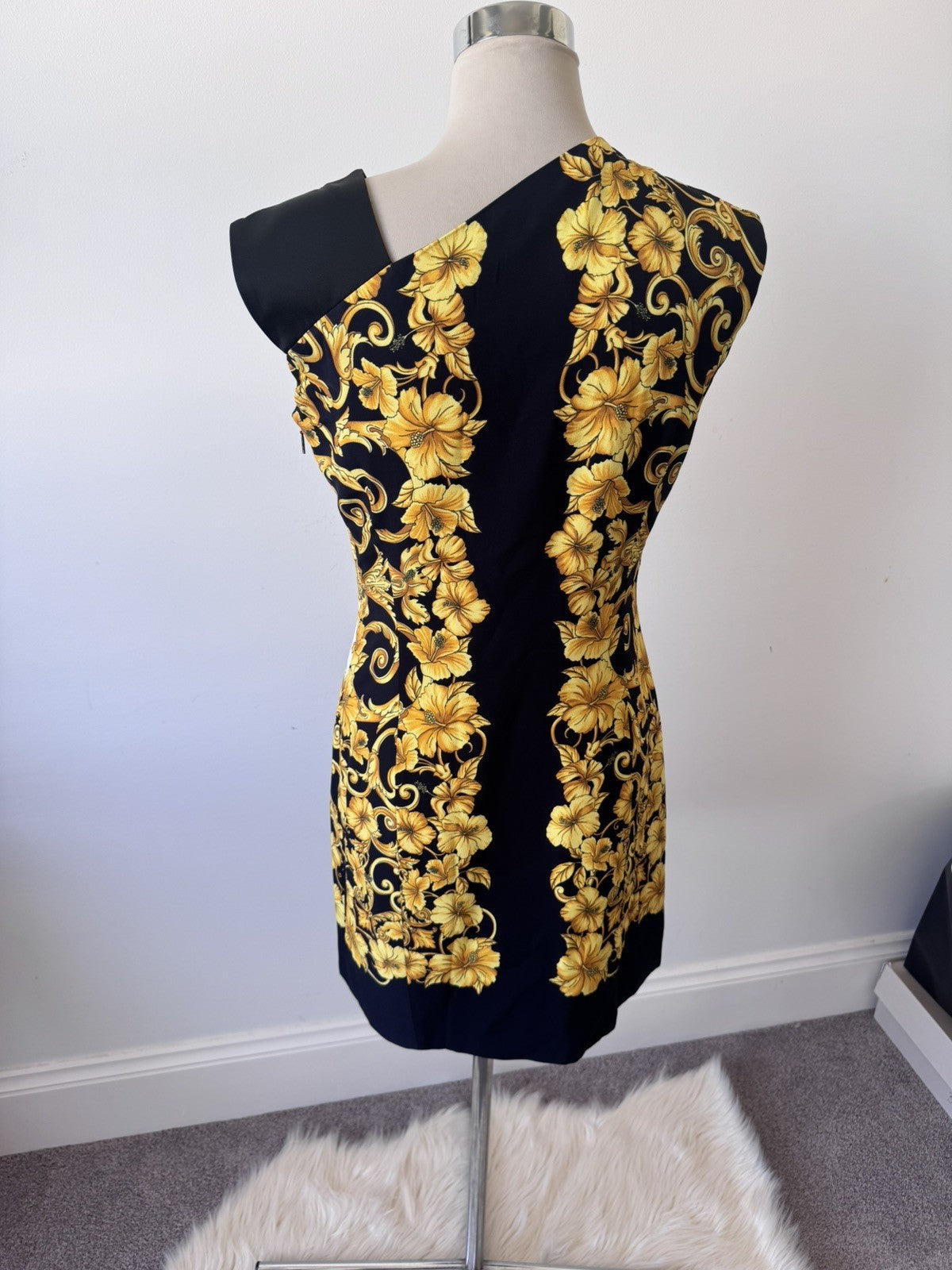 Vercase Barocco Silk Dress Uk 10 42 it 6 us