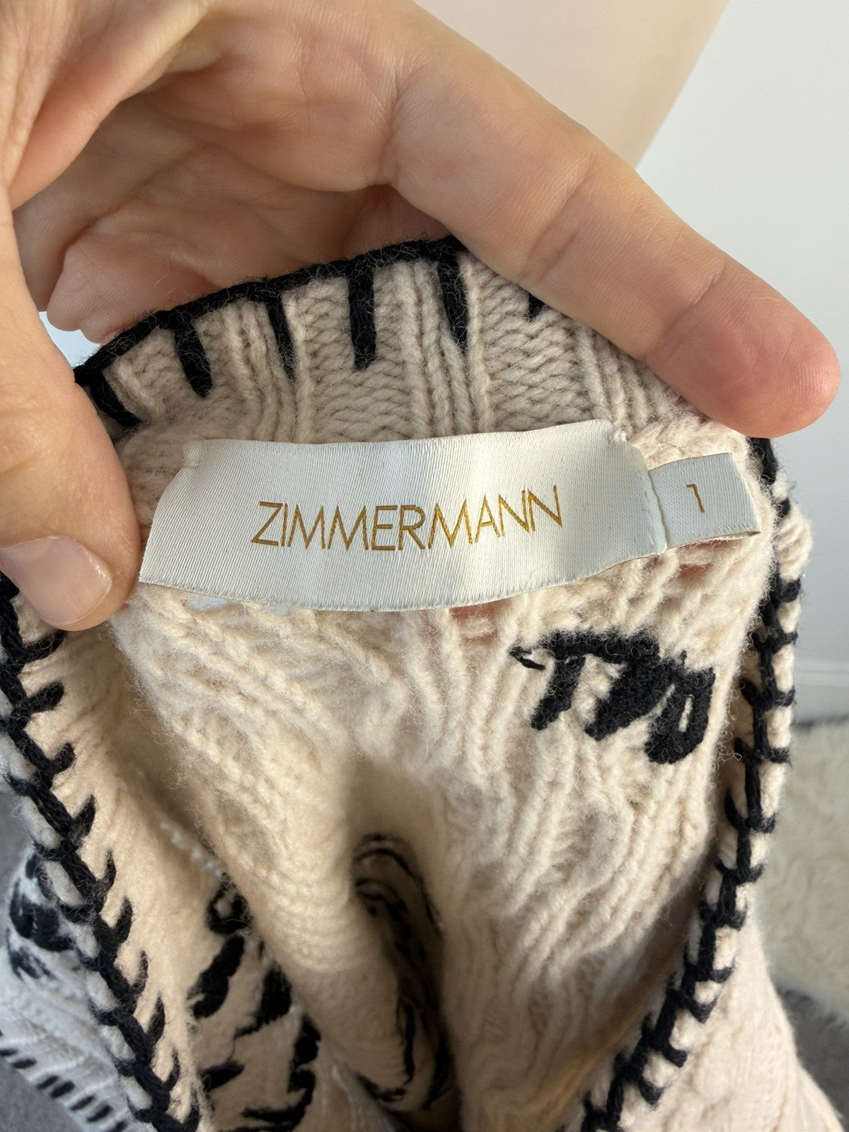 Zimmermann Dancer Embroidered Wool Sweater Size 1 EXCELLENT