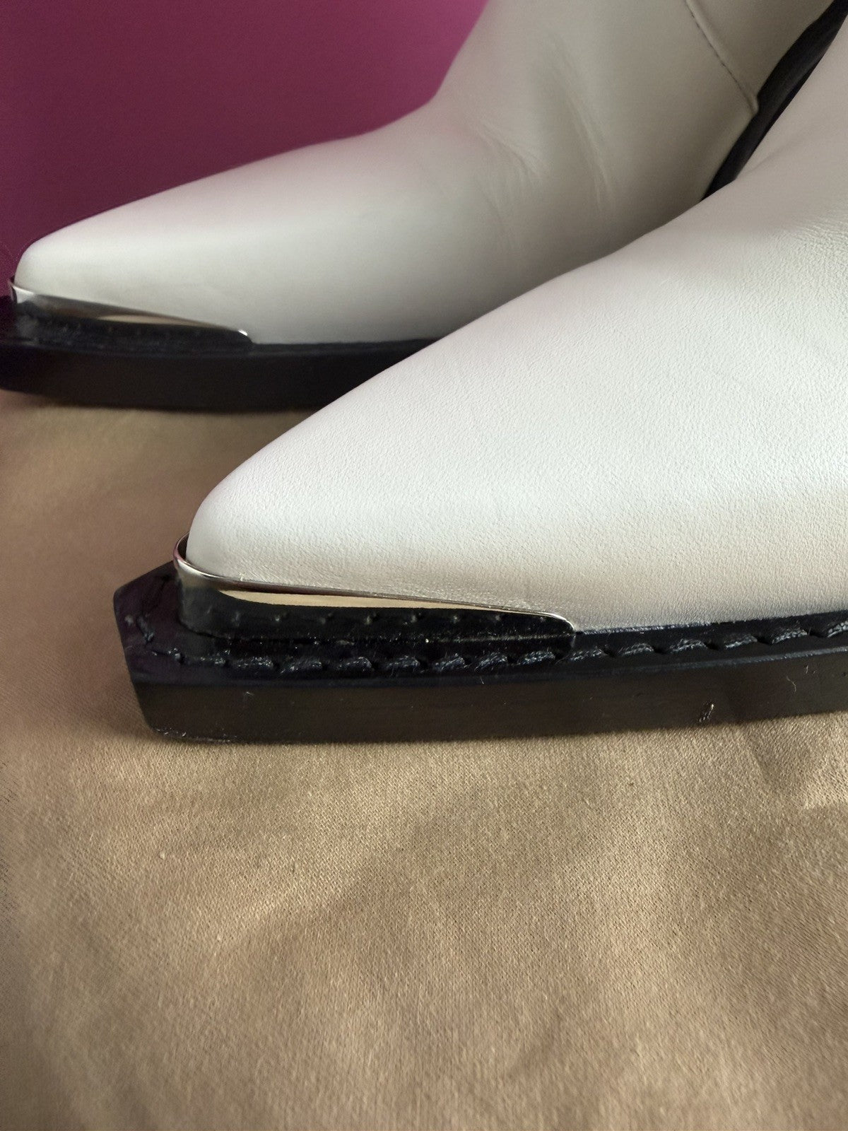 Paris Texas White Leather Nina Wedge Boots  Size 38