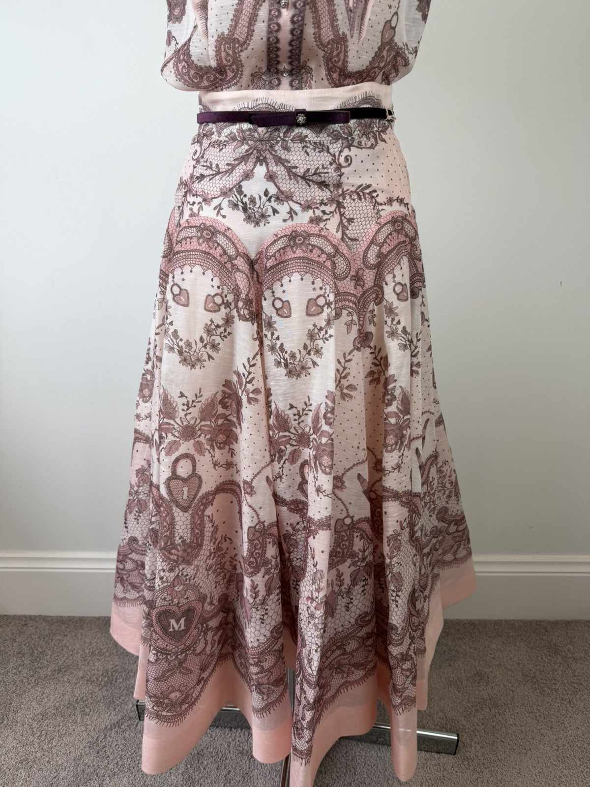Zimmermann Crush Flared Midi Skirt 0 & Blouse 1 Set