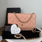 Chanel WOC pink quilted leather wallet with gold hardware #luxury #designer