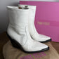 Paris Texas White Leather Nina Wedge Boots  Size 38