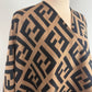 FENDI ROMA poncho interlocking FF logo pattern, size M