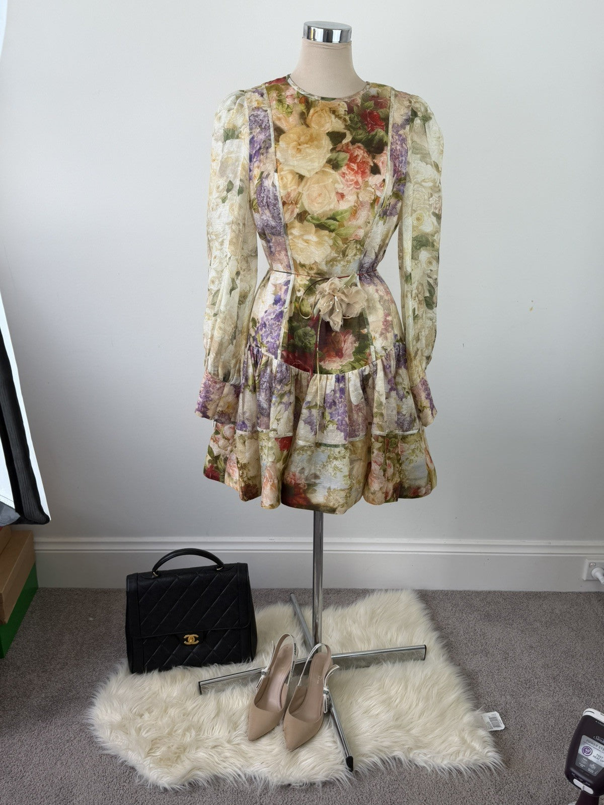 Zimmermann Sensory Flip Dress Size 3 AU 14 US 10 BNWT Silk Linen Floral Mini