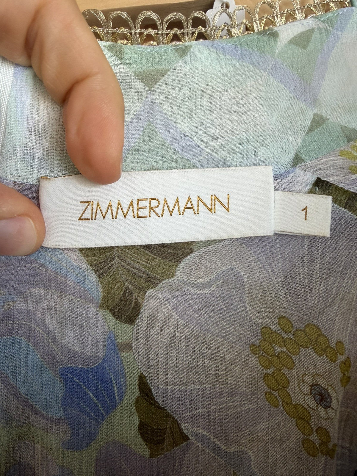 Zimmerman Rhythm Trimmed Billow Mini Dress Size 1 Aus 10 US 6 With Slip