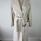 Emporio Armani Cream Alpaca & Virgin Wool Belted Wrap Coat – Size EU 38 / AU 8