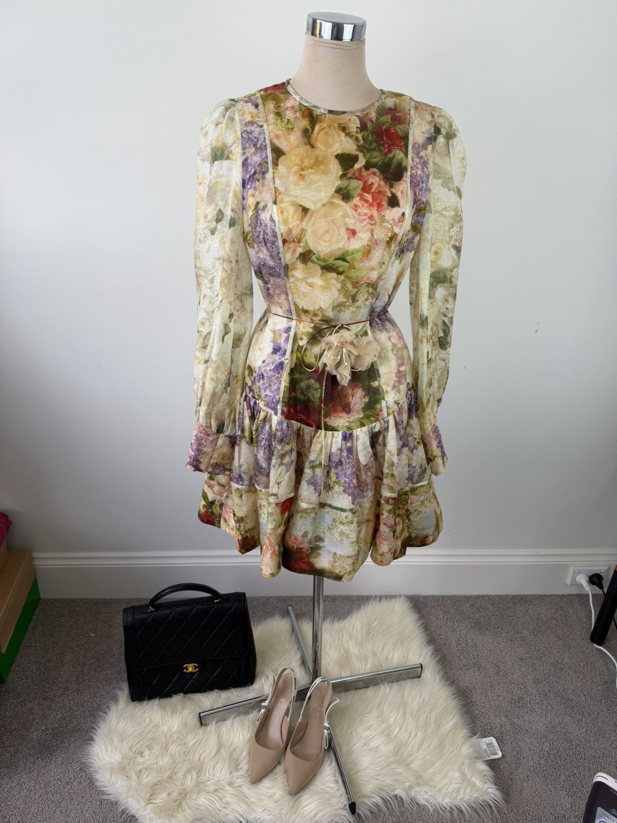 Zimmermann Sensory Flip Dress Size 3 AU 14 US 10 BNWT Silk Linen Floral Mini