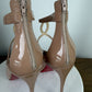 Christian Louboutin Caged Open-Toe Heeled Sandals Nude Patent – Excellent 39eu