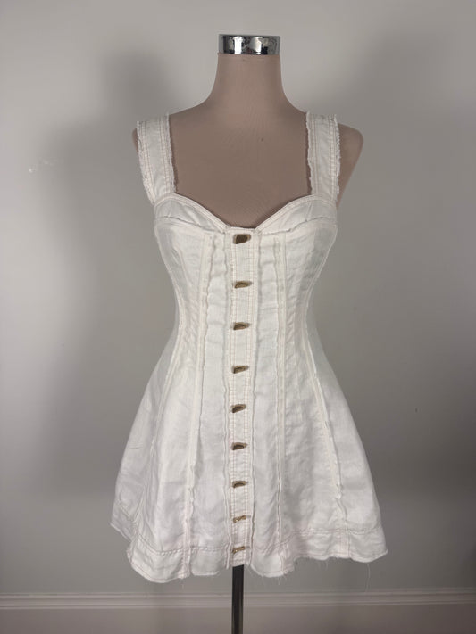 Aje Vista Linen Utility Dress in White size 8