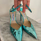 Jimmy Choo Saeda Metallic Heels Size 39 Fair Condition