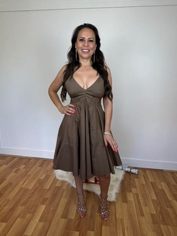 Scanlan Theodore Green Khaki Parachute Mini Dress