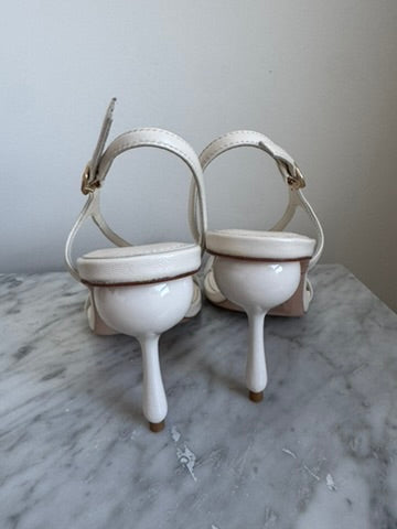 Aje Elan Assymetric Eyelet Heel in white size 37 Brand New