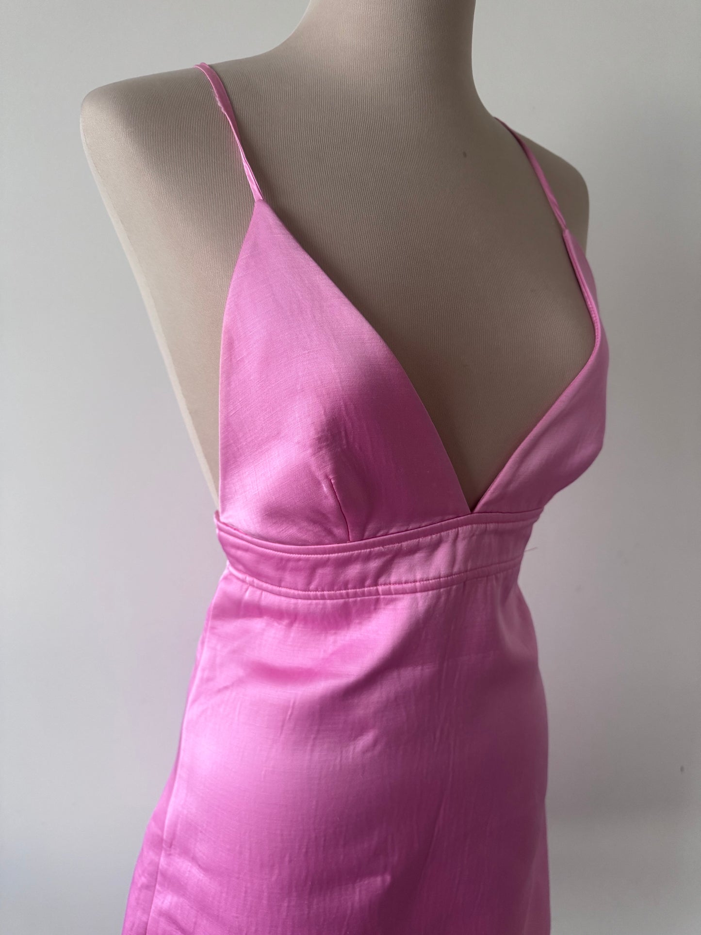 Scanlan Theodore Pink Satin Mini dress size 8