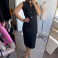 Versace Black Cutout Midi Sheath Dress Size 38