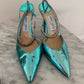 Jimmy Choo Saeda Metallic Heels Size 39 Fair Condition