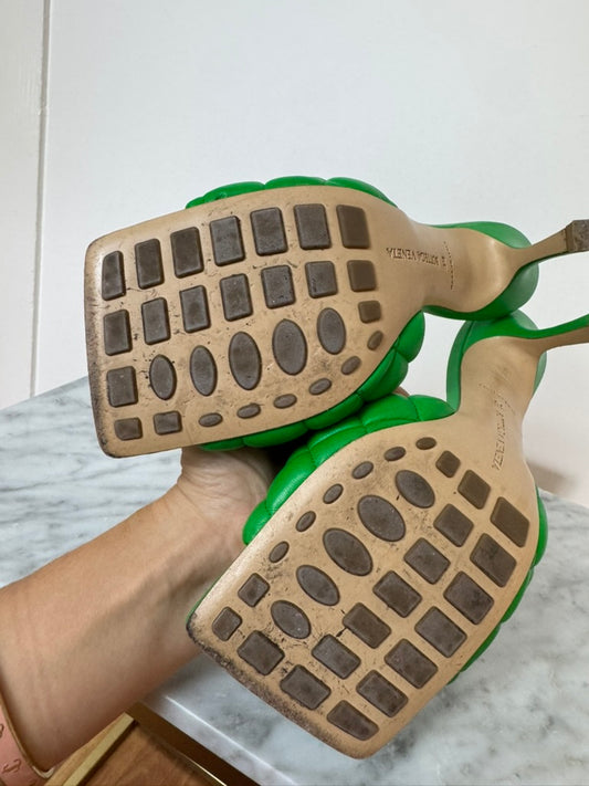Bottega veneta Green Padded Heeled Sandals Size 39