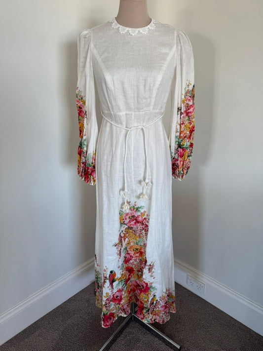 Zimmermann Mae Floral Bird Print dress Size 1 BNWT