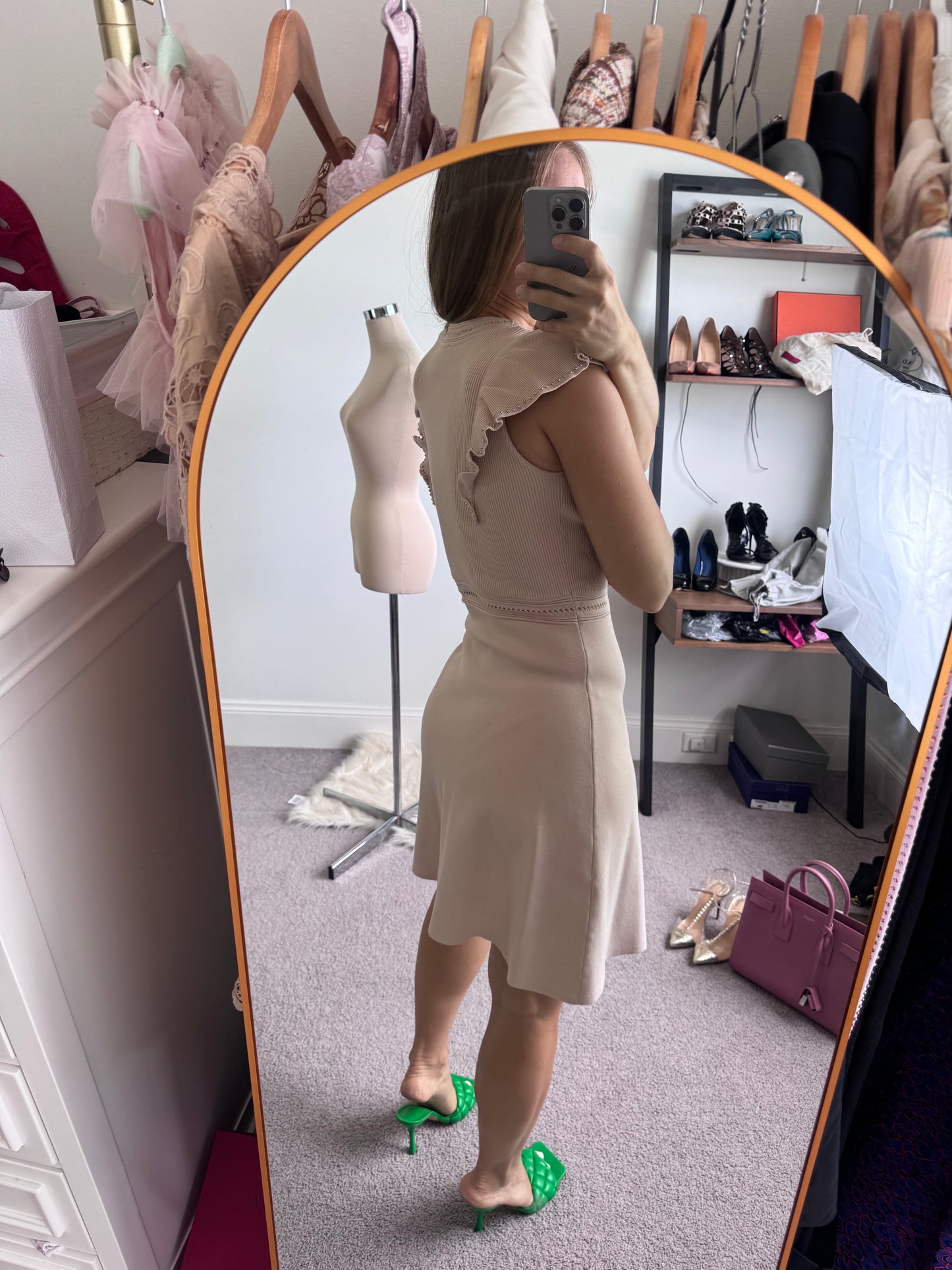 Sandro Dress size 36 beige knit