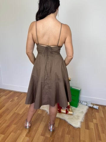 Scanlan Theodore Green Khaki Parachute Mini Dress