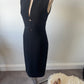 Versace Black Cutout Midi Sheath Dress Size 38