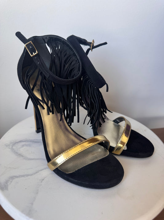 Stuart Weitzman fringed stiletto sandals