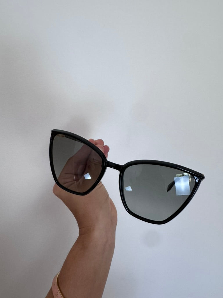 FENDI Black Acetate Oversized Cat Eye Sunglasses - FF0433