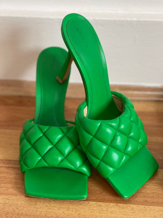Bottega veneta Green Padded Heeled Sandals Size 39