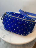 Valentino Blue Velvet Rockstud Belt Bag 75