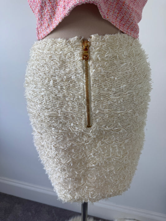 Balmain The ‘Cloud-Armor’ Fringed Tweed Mini