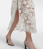 ZIMMERMANN Raie Belted Guipure Lace Midi Skirt In Ivory size 1 skirt