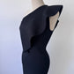 Scanlan Theodore Crepe Knit One Shoulder Ruffle Dress (Small)