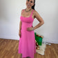 Scanlan Theodore Pink Crepe Knit Dress Midi