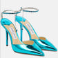 Jimmy Choo Saeda Metallic Heels Size 39 Fair Condition