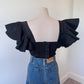 Aje Vanades Frill Top Size 8 in Black