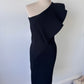 Scanlan Theodore Crepe Knit One Shoulder Ruffle Dress (Small)