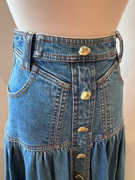 Aje Belmond Denim Midi skirt size 6