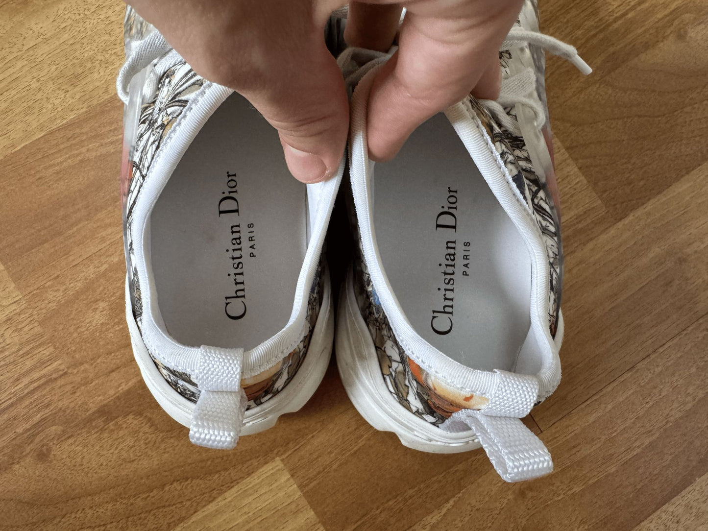 White Christian Dior floral trainers #DiorTrainers seasonal size 37